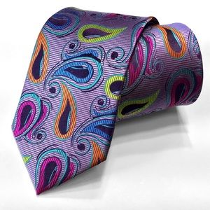 Purple Paisley Lawrence Ivey Multi-color Silk Tie